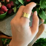 925 ayar gümüş altın kaplama Alyans Model Geniş Bant Yüzük hepsi trend moda satın al
