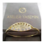 Tasma Bileklik Taşlı modern şık 925 ayar gümüş