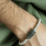 925 ayar gümüş erkek siyah taşlı halka bileklik modelleri