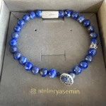 lapis lazuli has taşlı bileklik modelleri 925 ayar gümüş yazlık unisex