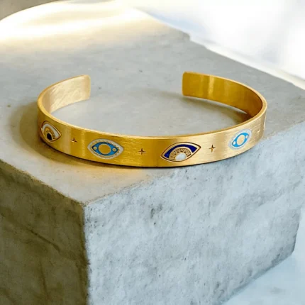 mineli bileklik göz evil eye el yapımı gümüş Mineli Göz - Evil Eye Bileklik Modelleri