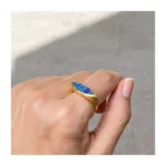 Lapis Lazuli has taşlı el yapım gümüş yüzük