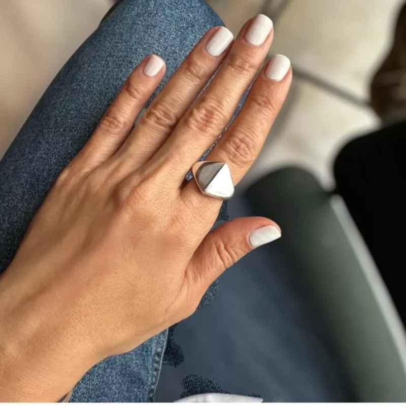 El Yapımı Kubbe Yüzük – 925 Ayar Gümüş, Minimalist Form